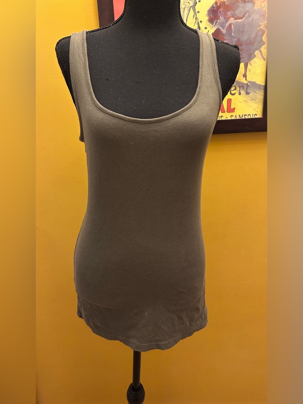 Women’s ANA Olive Green Long Length Tank Top Size Large